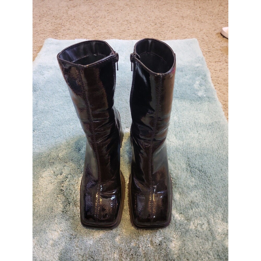 Forever 21 square toe mid calf boots